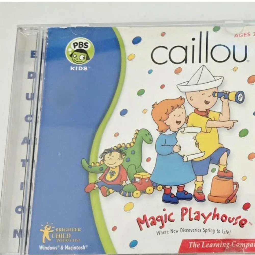 Caillou Magic Playhouse PC Mac CD-ROM Educational Game PBS Kids Ages 2-6